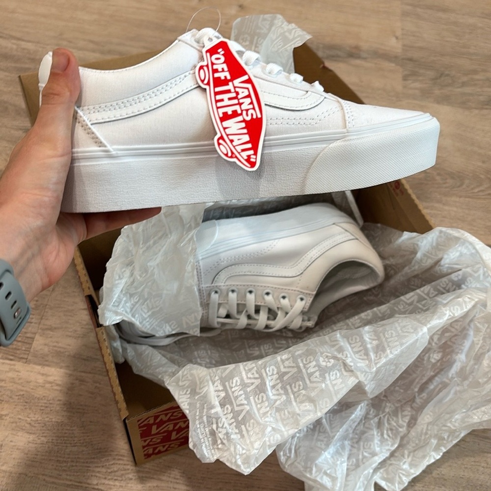 Vans White Platform Sneakers